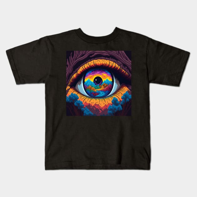 world in eye Kids T-Shirt by pixnsheezy
